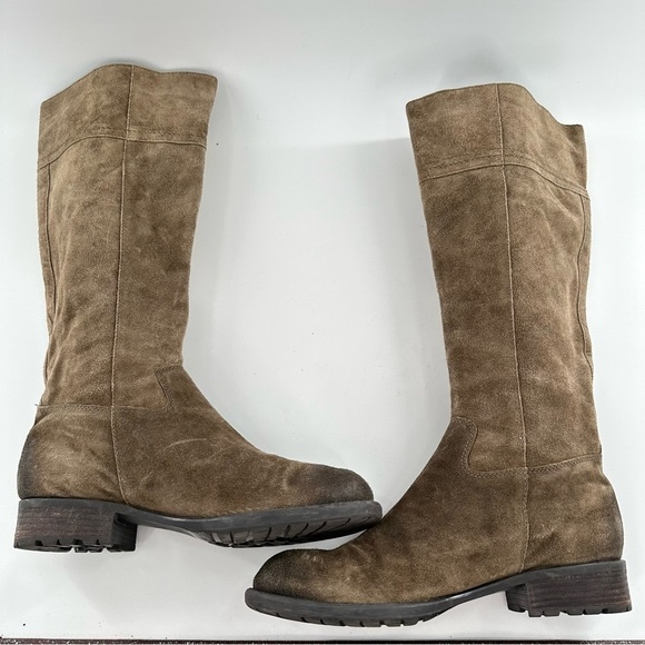 Franco Sarto knee high boots Panko 8 Brown suede distressed riding equestrian - Picture 9 of 14